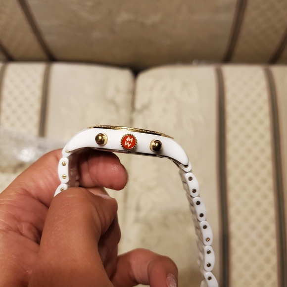 Michele white diamond watch - ceramic and gold - Picture 4 of 5